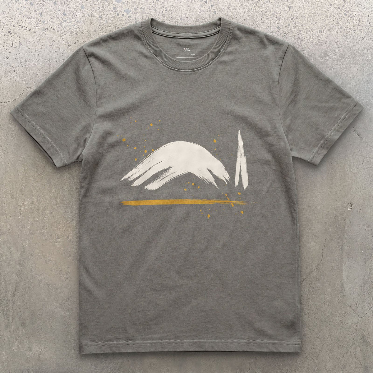A Dome and a Needle, Mont Blanc design on a Charcoal Gildan Softstyle t-shirt