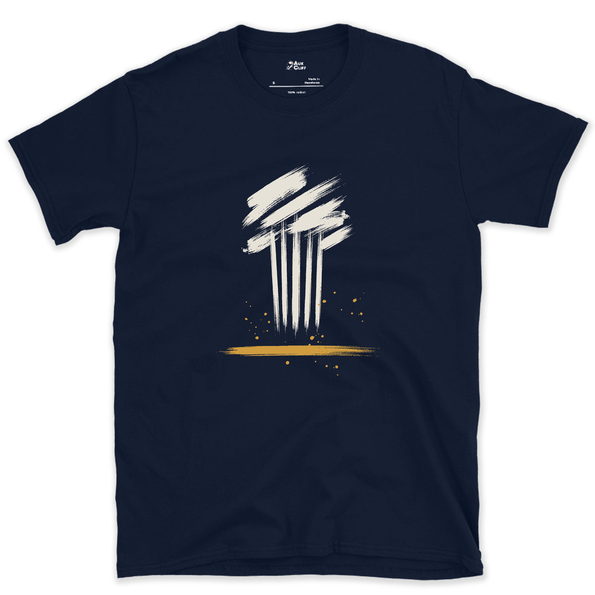 Aspen, All Standing Straight design on a Navy Gildan Softstyle t-shirt