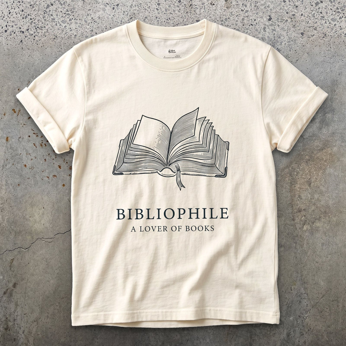 Bibliophile design on a Natural Gildan Softstyle t-shirt