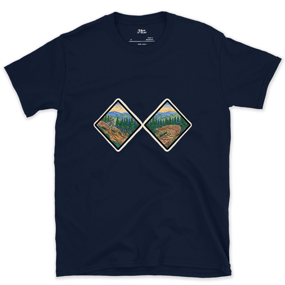 Both Black Diamonds Earned design on a Navy Gildan Softstyle t-shirt
