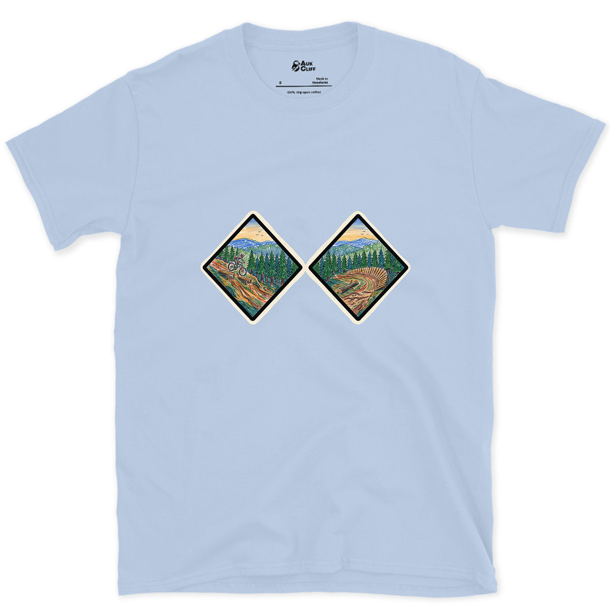 Both Black Diamonds Earned design on a Light Blue Gildan Softstyle t-shirt