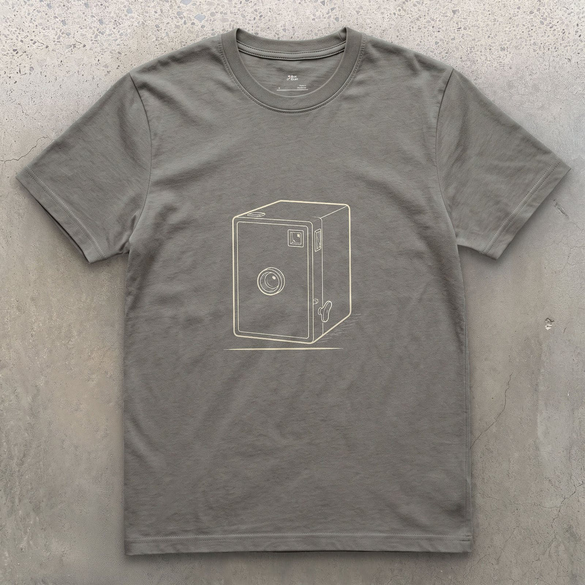 The Box Camera Needed No Settings at All design on a Charcoal Gildan Softstyle t-shirt