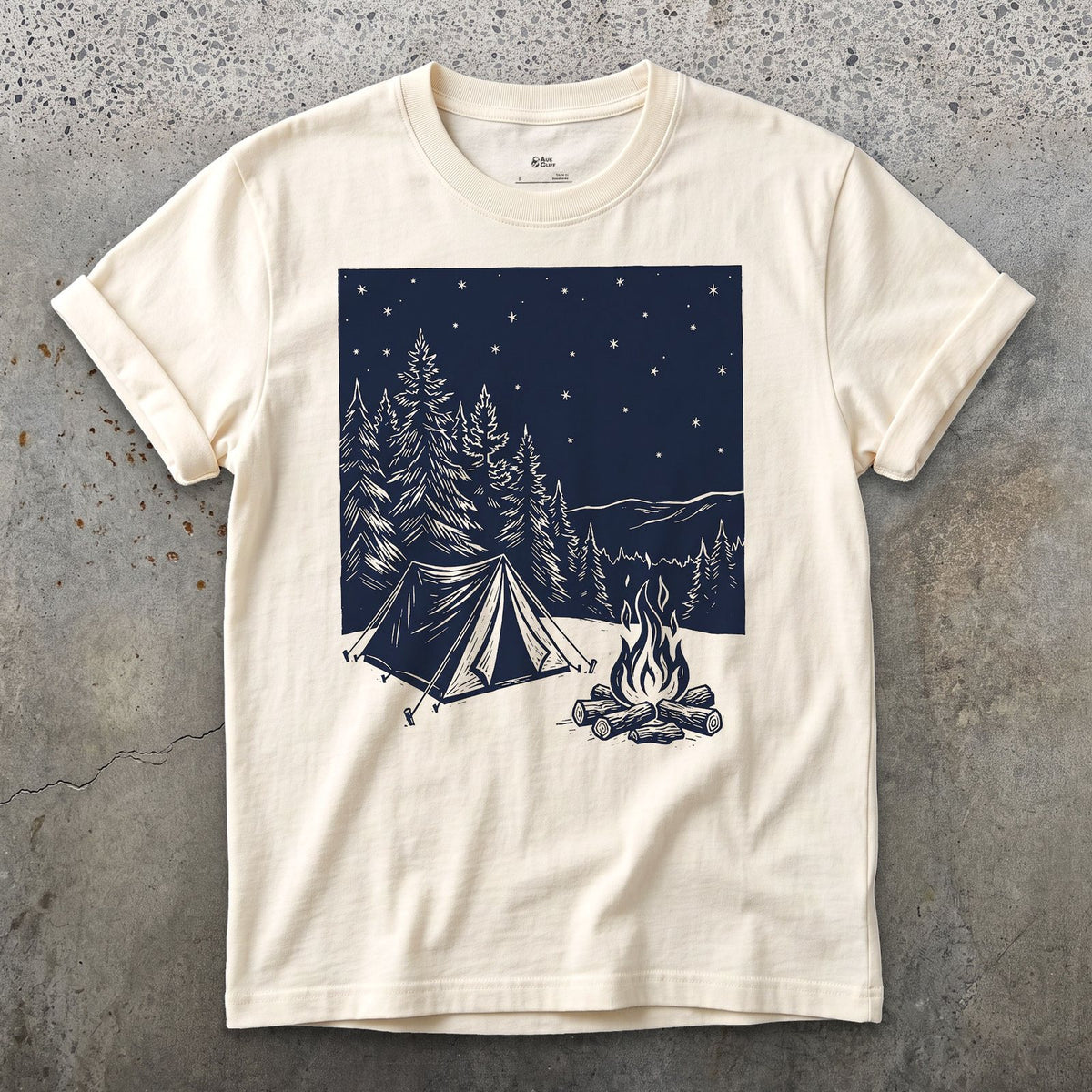 Nothing on the Agenda But the Fire, Light design on a Natural Gildan Softstyle t-shirt