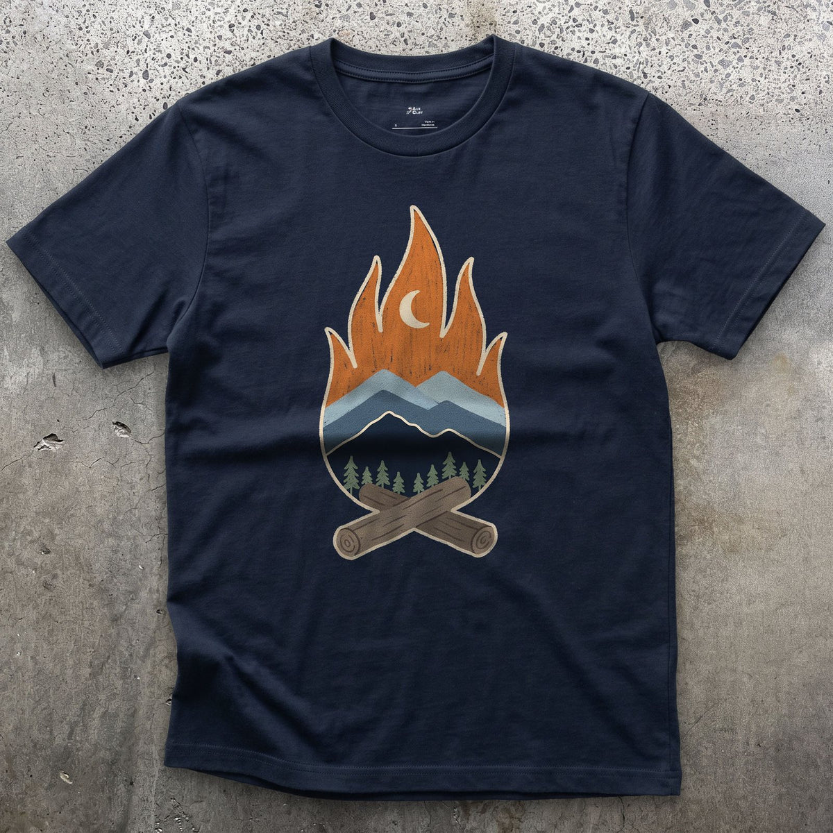 Where the Range Meets Moonrise design on a Navy Gildan Softstyle t-shirt