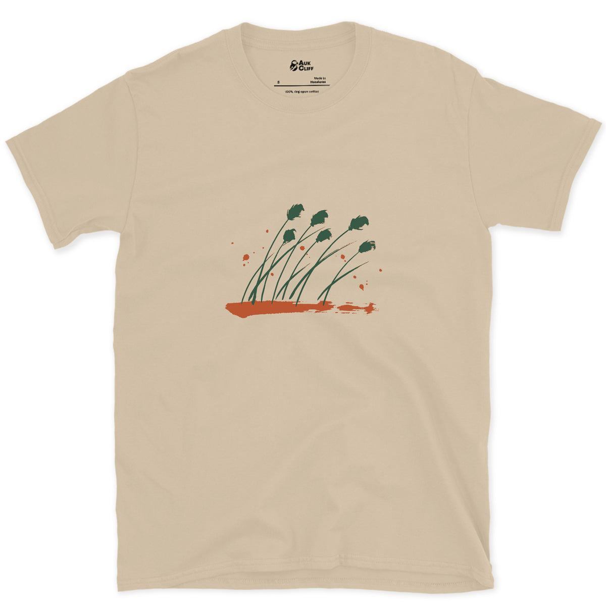 Cotton Grass, Thin Stems design on a Sand Gildan Softstyle t-shirt