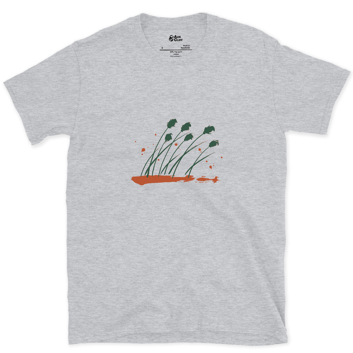Cotton Grass, Thin Stems design on a Sport Grey Gildan Softstyle t-shirt