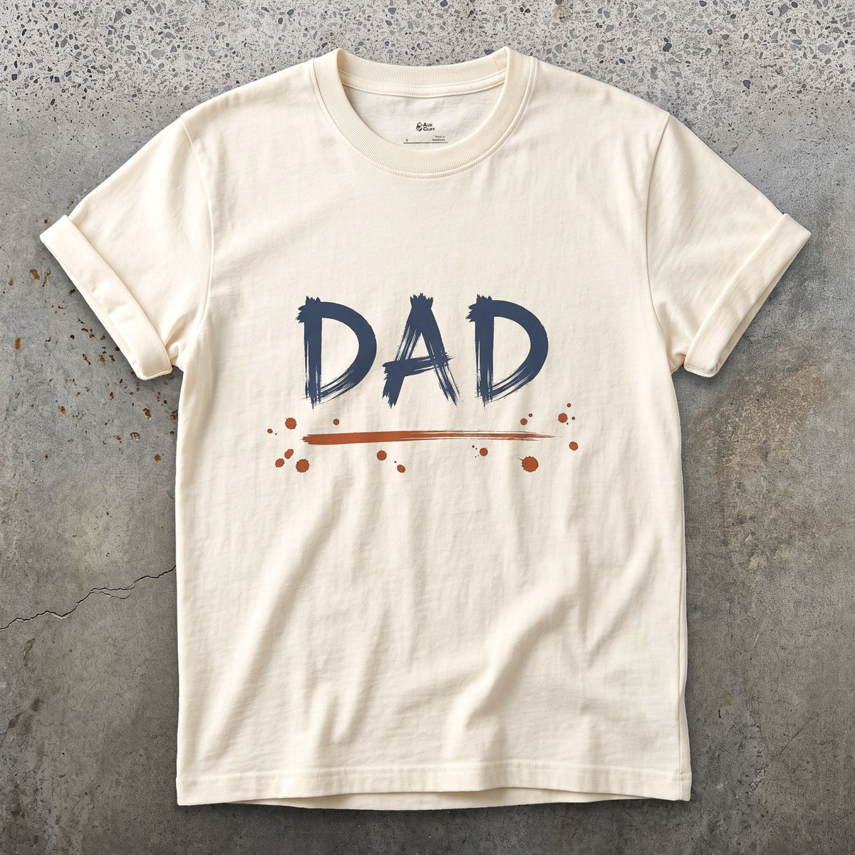 Dad design on a Natural Gildan Softstyle t-shirt
