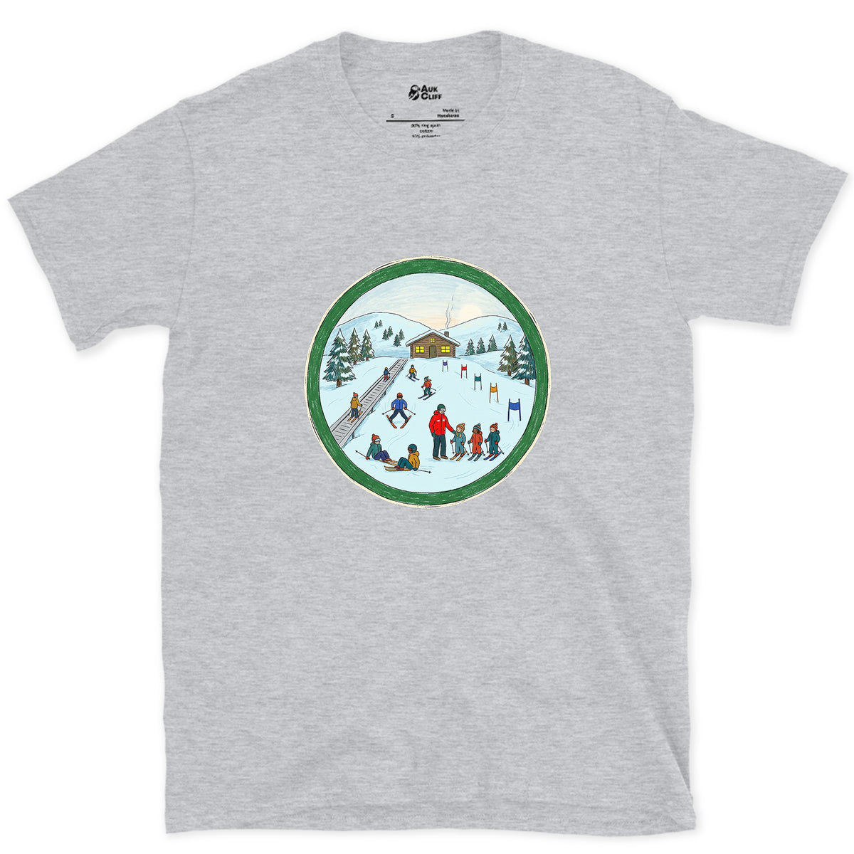 Every Skier Starts on the Green Circle design on a Sport Grey Gildan Softstyle t-shirt