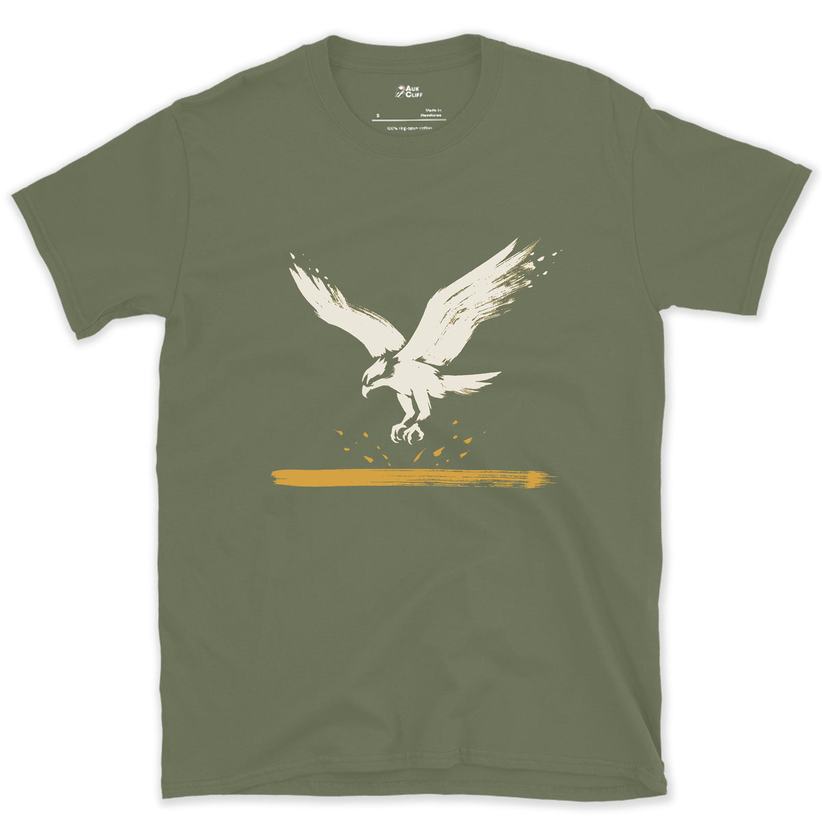 Feet First Into the Water design on a Military Green Gildan Softstyle t-shirt