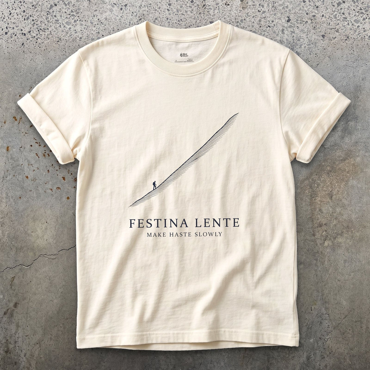 Festina Lente, Make Haste Slowly design on a Natural Gildan Softstyle t-shirt