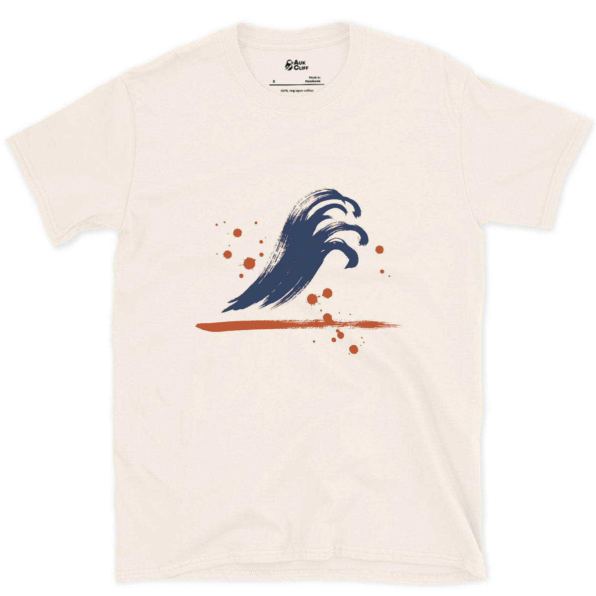 Five Fingers of Spray in Wet Ink design on a Natural Gildan Softstyle t-shirt