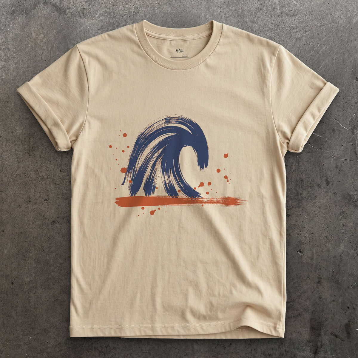 Folding Straight Onto Sand design on a Sand Gildan Softstyle t-shirt