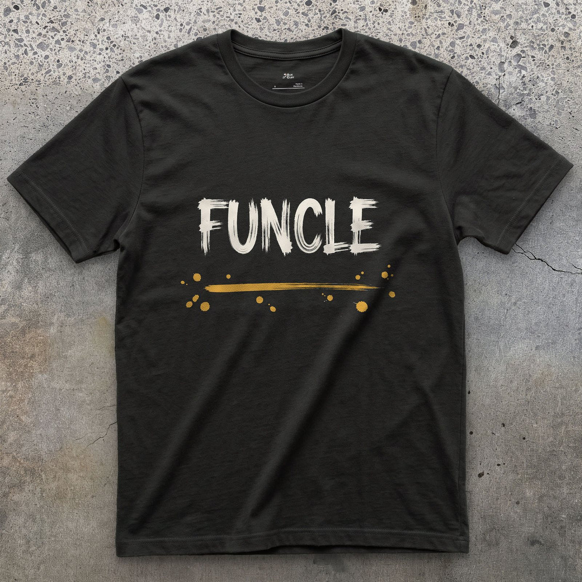 Funcle design on a Black Gildan Softstyle t-shirt