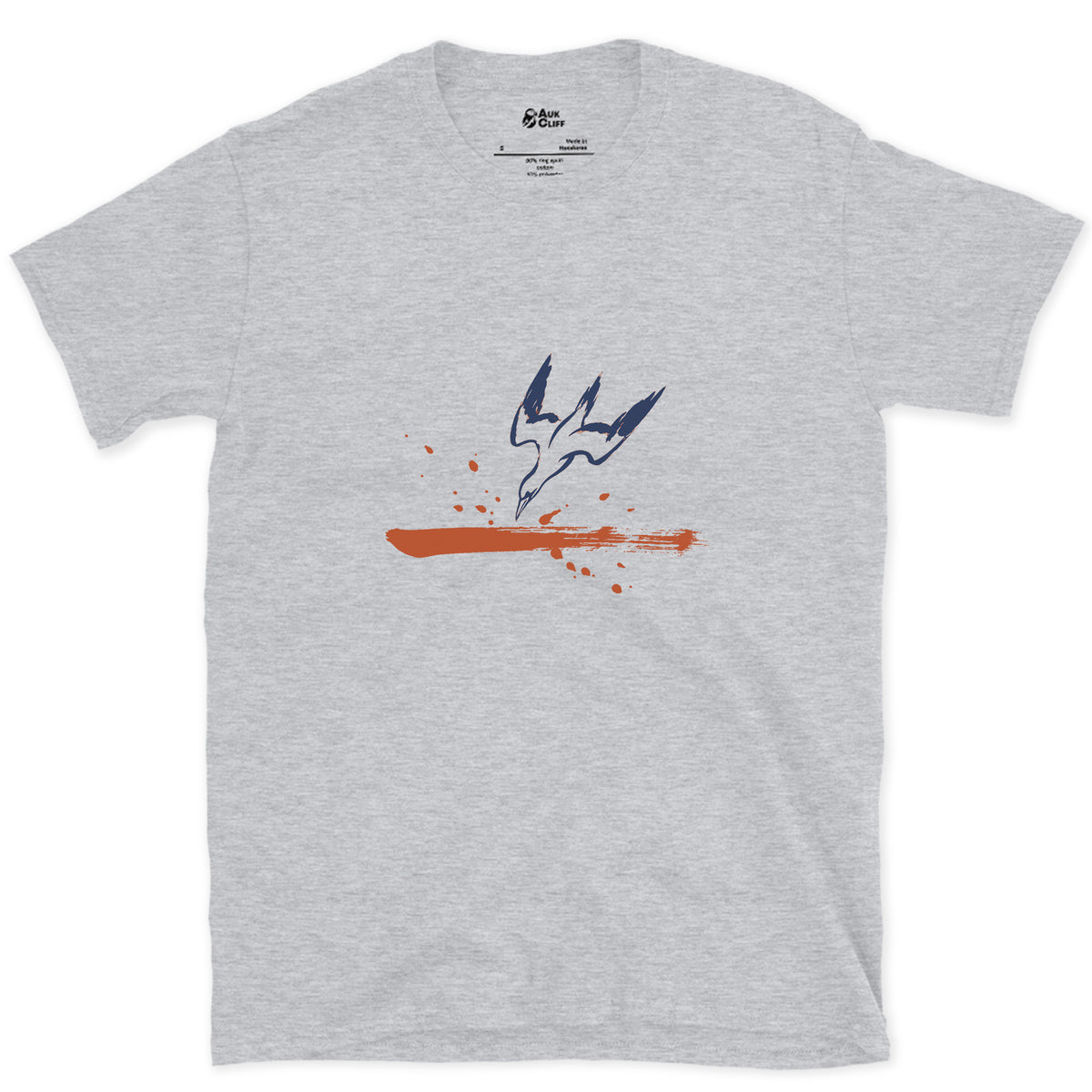 Gannet, Folded for the Dive design on a Sport Grey Gildan Softstyle t-shirt