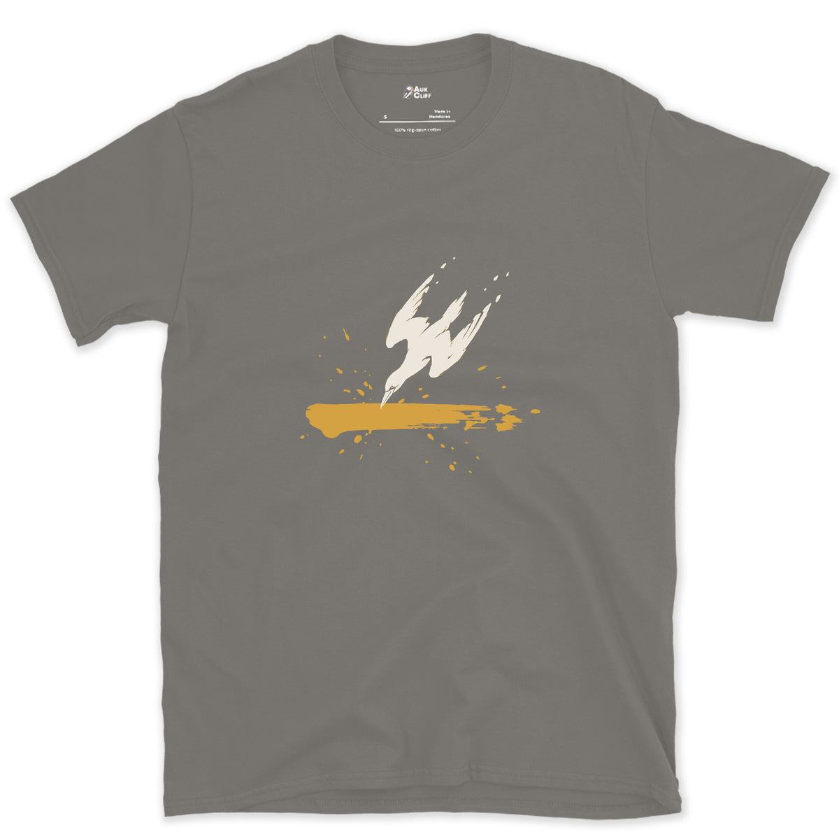 Gannet, Folded for the Dive design on a Charcoal Gildan Softstyle t-shirt