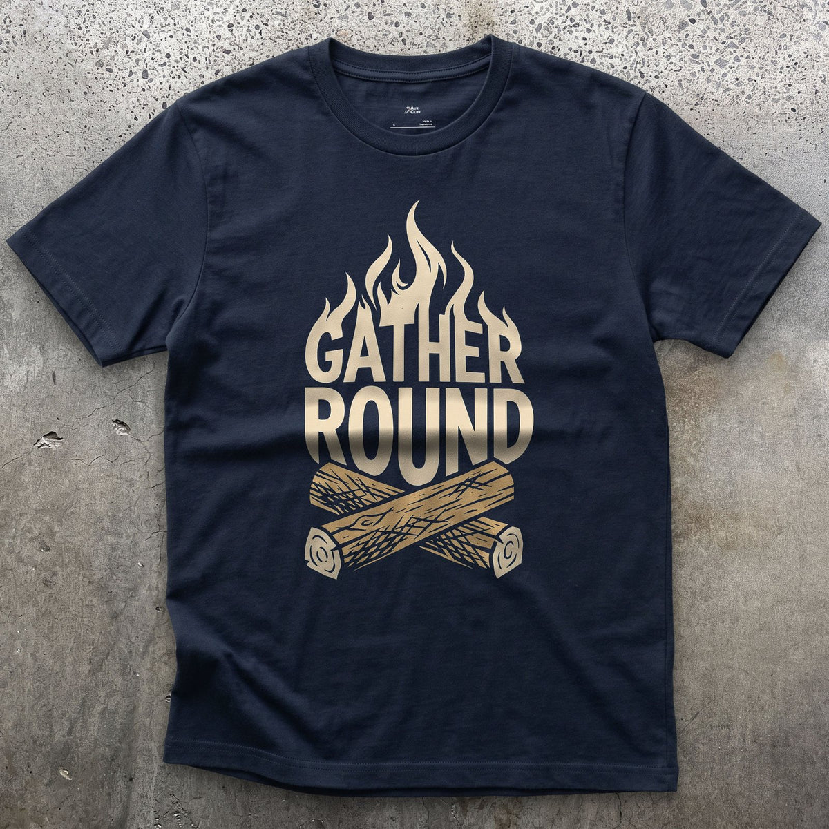 Everyone's Invited to This Fire design on a Navy Gildan Softstyle t-shirt