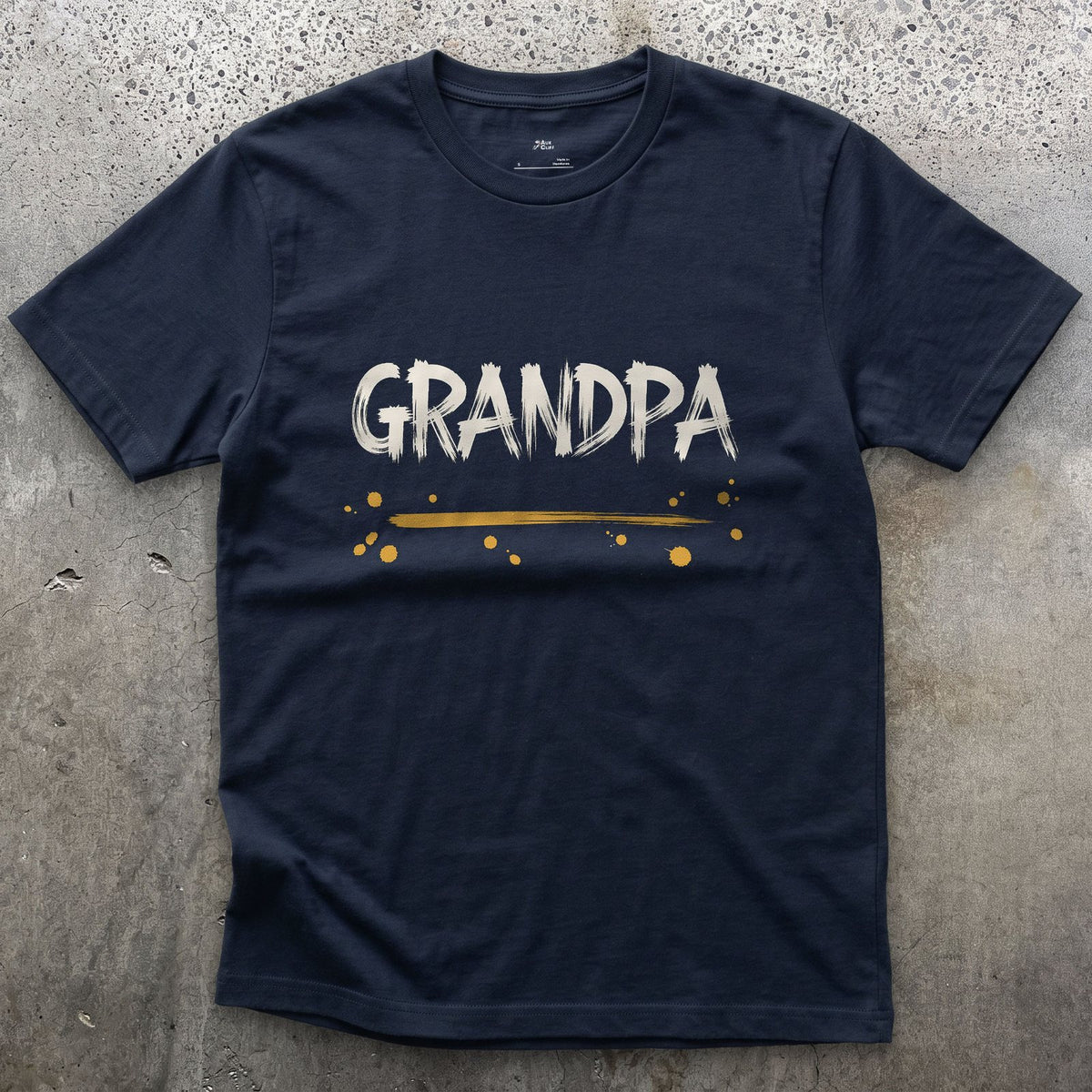 Grandpa design on a Navy Gildan Softstyle t-shirt
