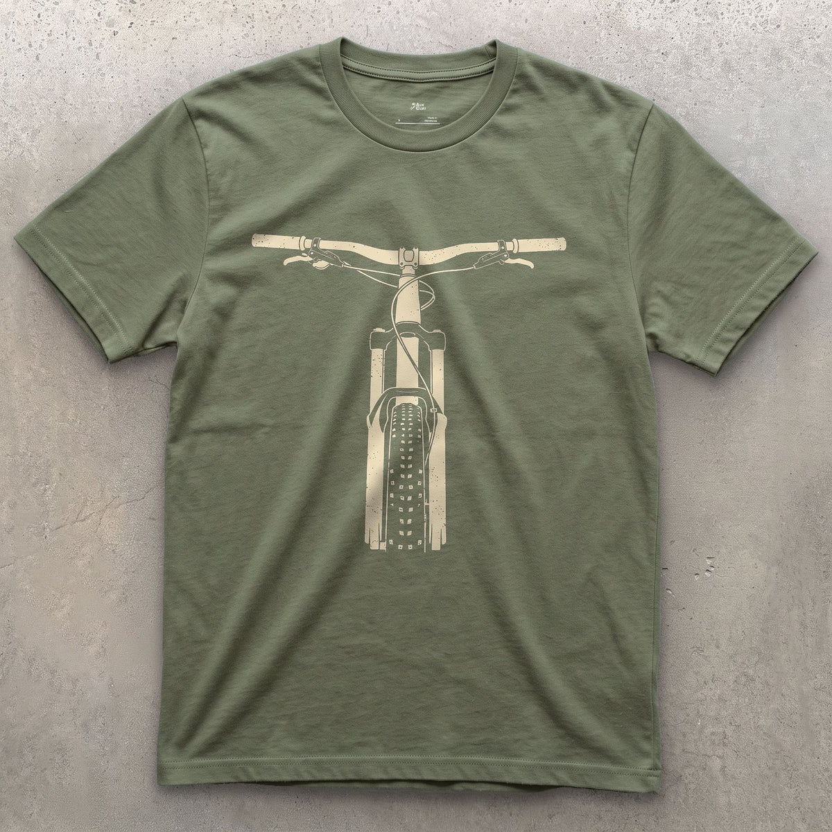 The Trail Dropping Away in Front of You design on a Military Green Gildan Softstyle t-shirt