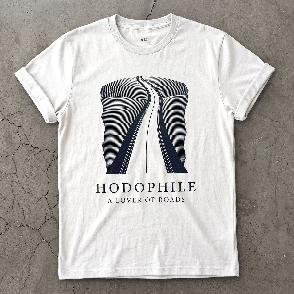 Hodophile, a Lover of Roads design on a White Gildan Softstyle t-shirt
