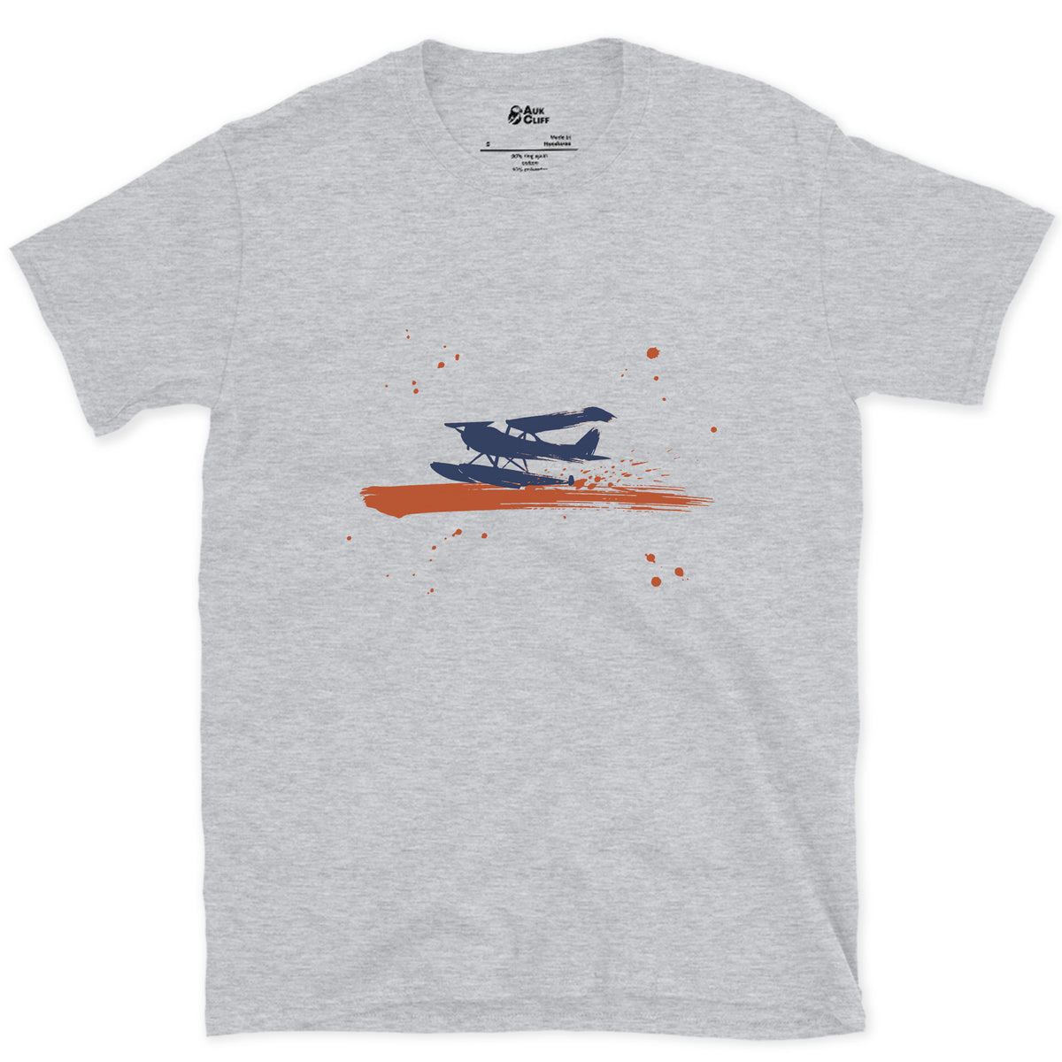 Landed on the Water design on a Sport Grey Gildan Softstyle t-shirt