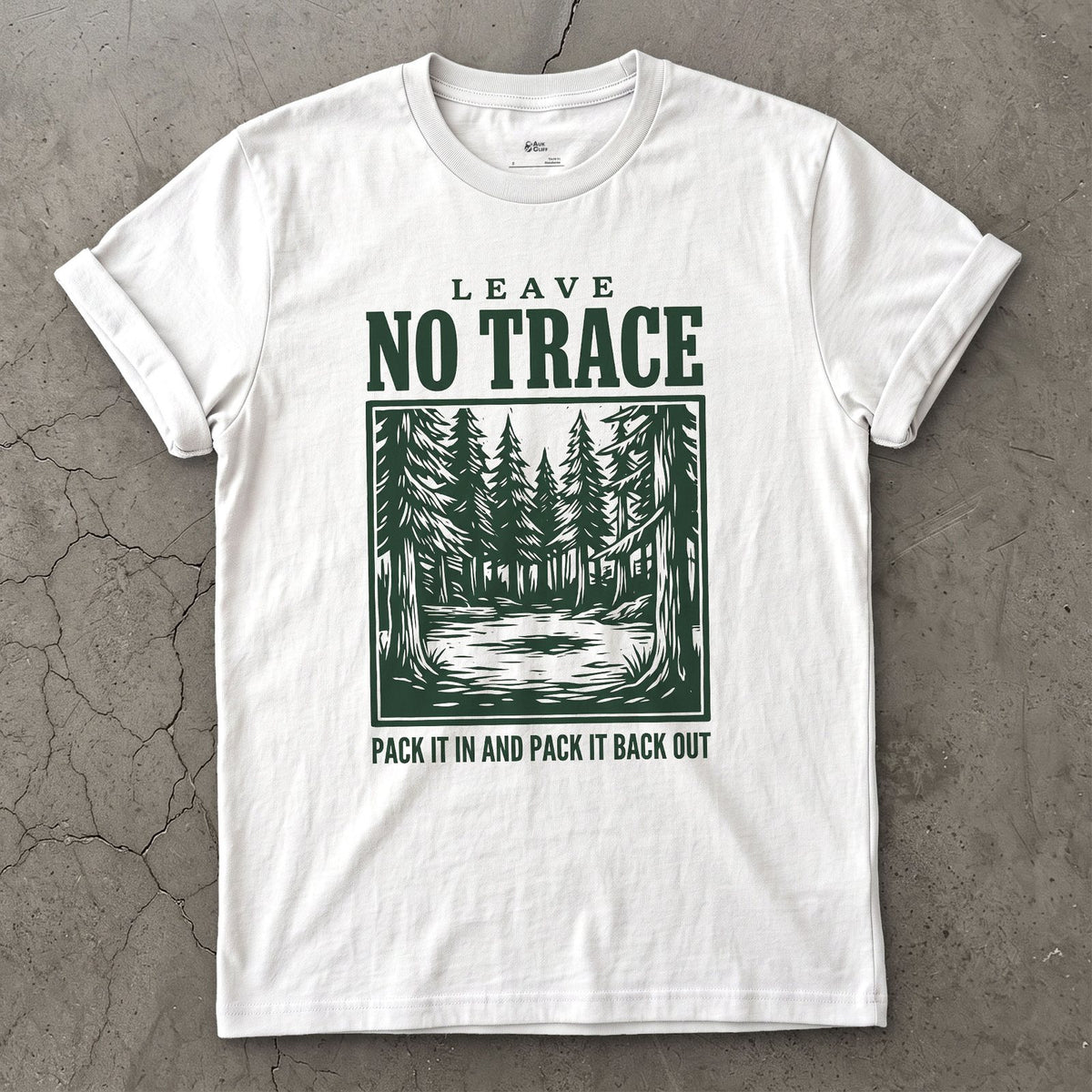 Leave No Trace, Pack It In and Pack It Out design on a White Gildan Softstyle t-shirt