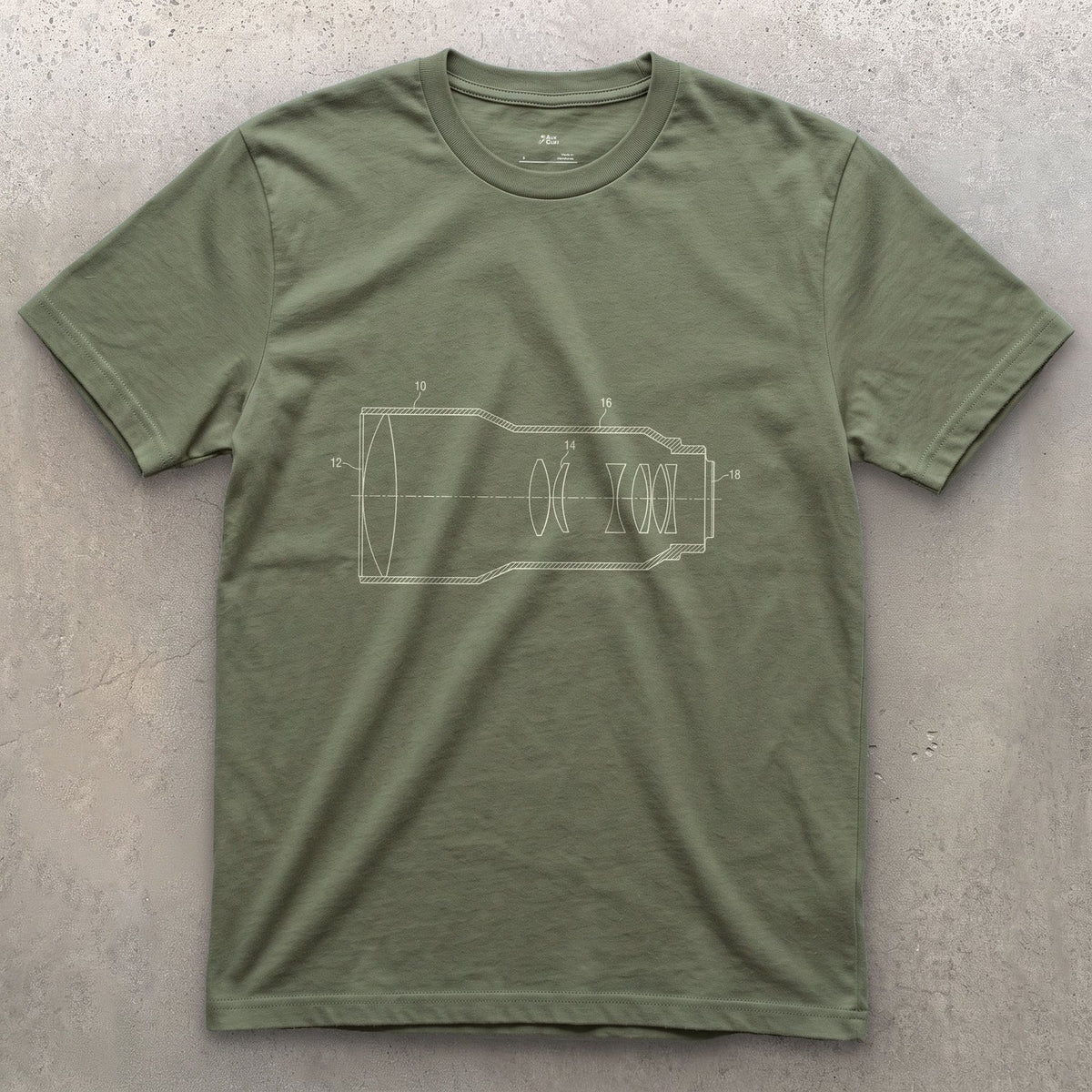 The Inside of a Lens Nobody Ever Sees design on a Military Green Gildan Softstyle t-shirt