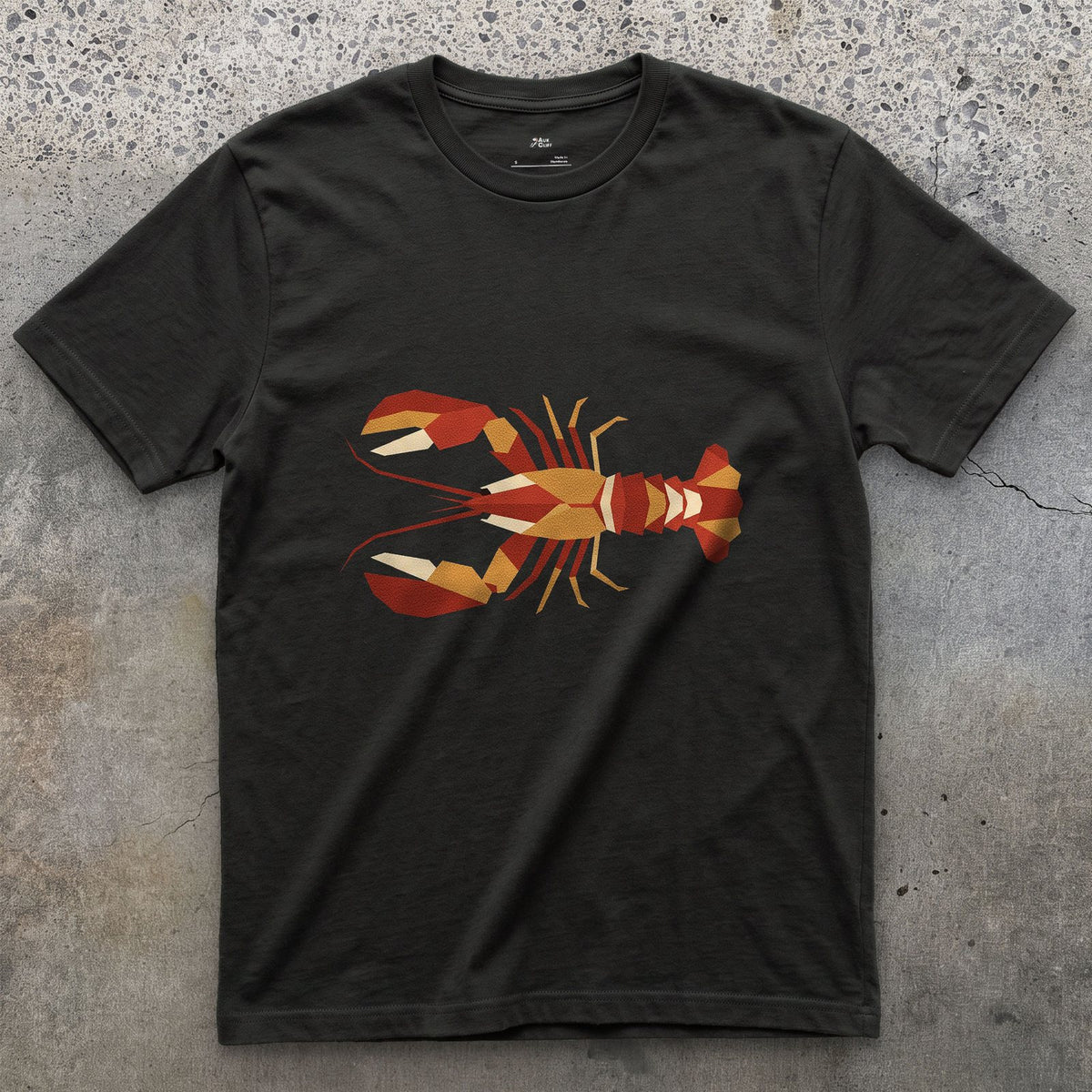 Claws Still Read Once Faceted, Lobster design on a Black Gildan Softstyle t-shirt