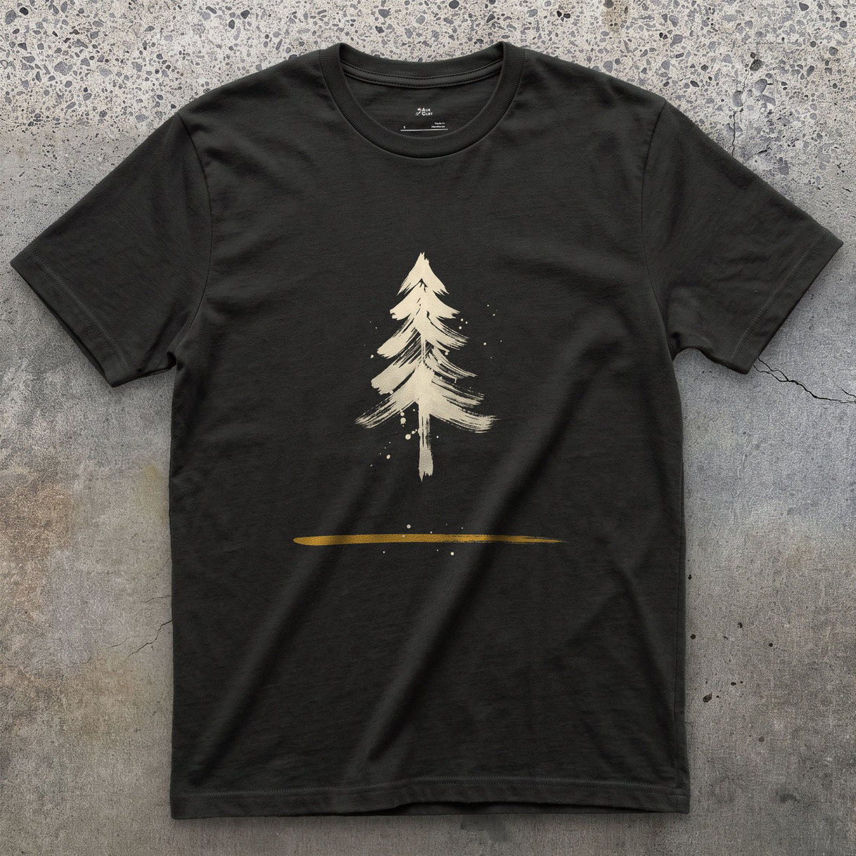 One Red Line, a Whole Pine Tree design on a Black Gildan Softstyle t-shirt
