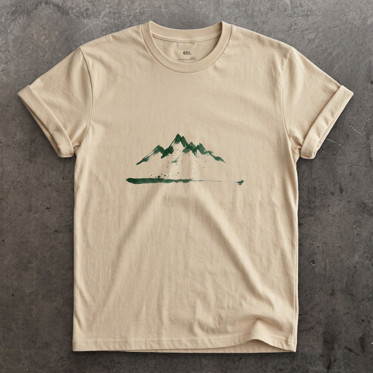 Just the Shape of the Mountain design on a Sand Gildan Softstyle t-shirt