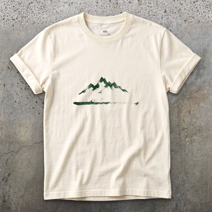 Just the Shape of the Mountain design on a Natural Gildan Softstyle t-shirt