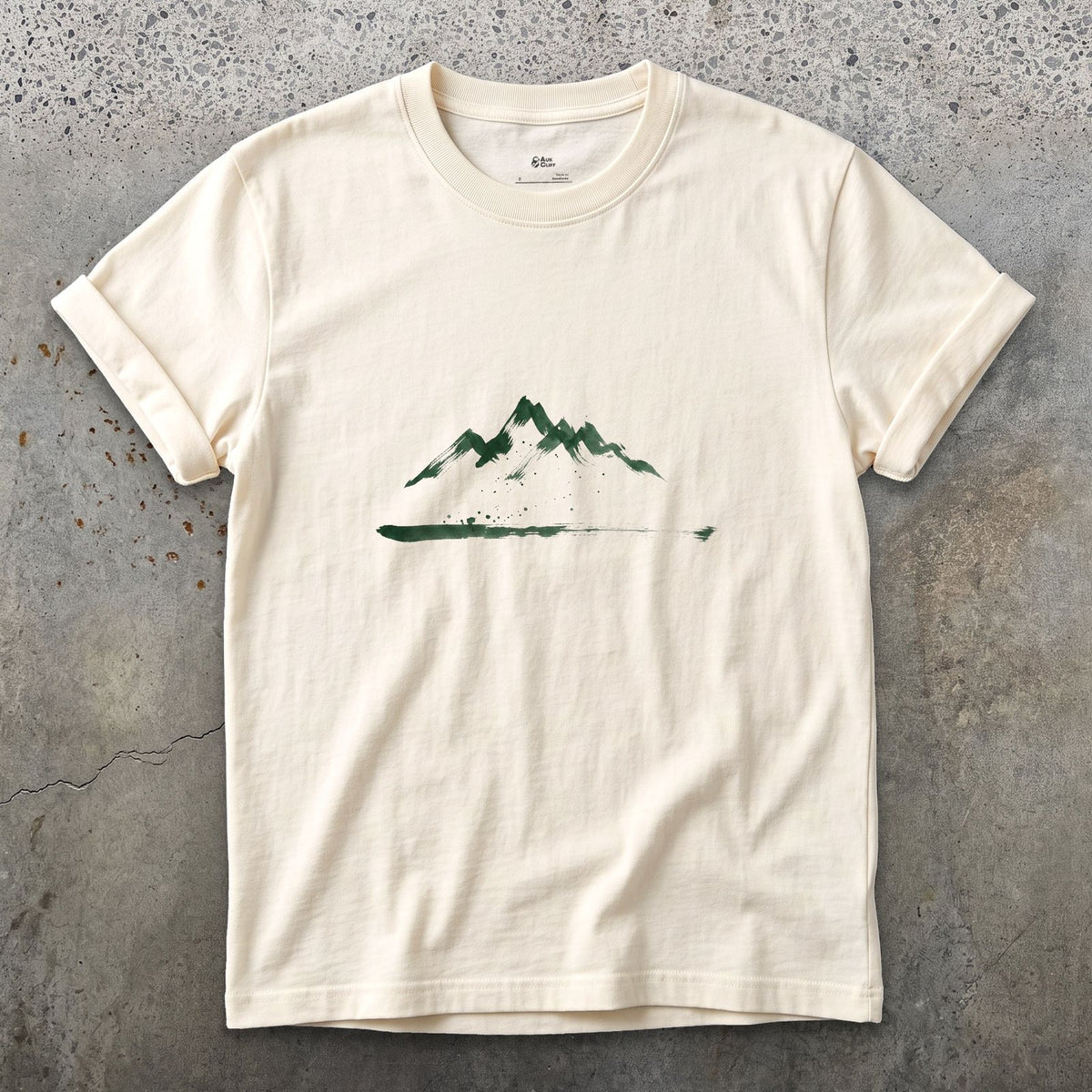 Just the Shape of the Mountain design on a Natural Gildan Softstyle t-shirt