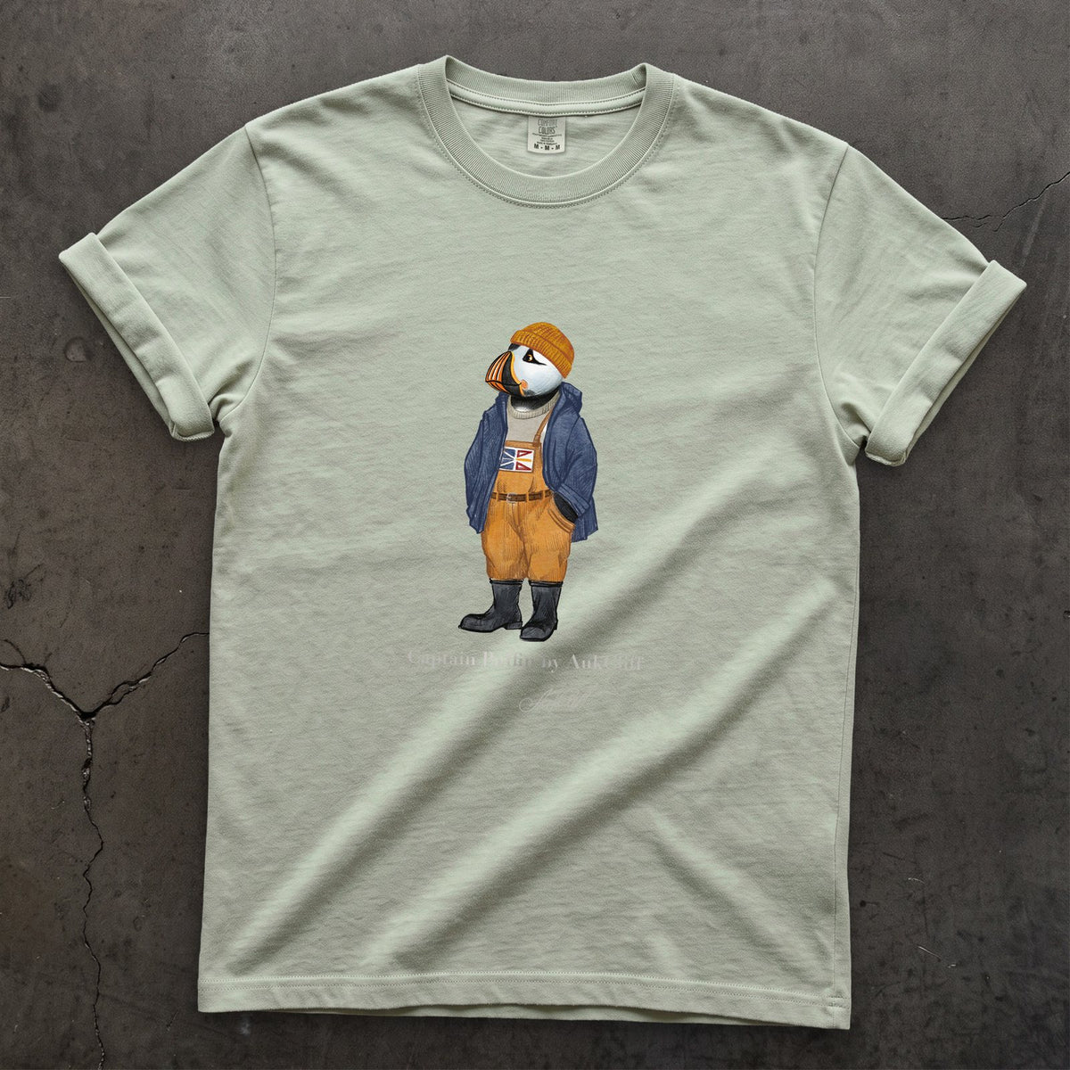 Captain Puffin Newfoundland & Labrador on a Bay Comfort Colors t-shirt