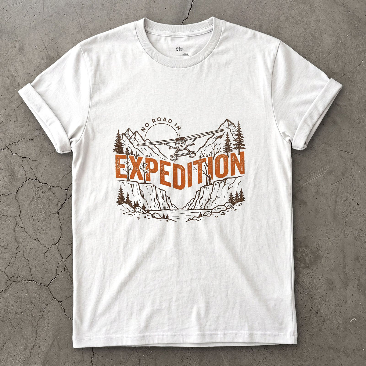 No Road In Expedition design on a White Gildan Softstyle t-shirt