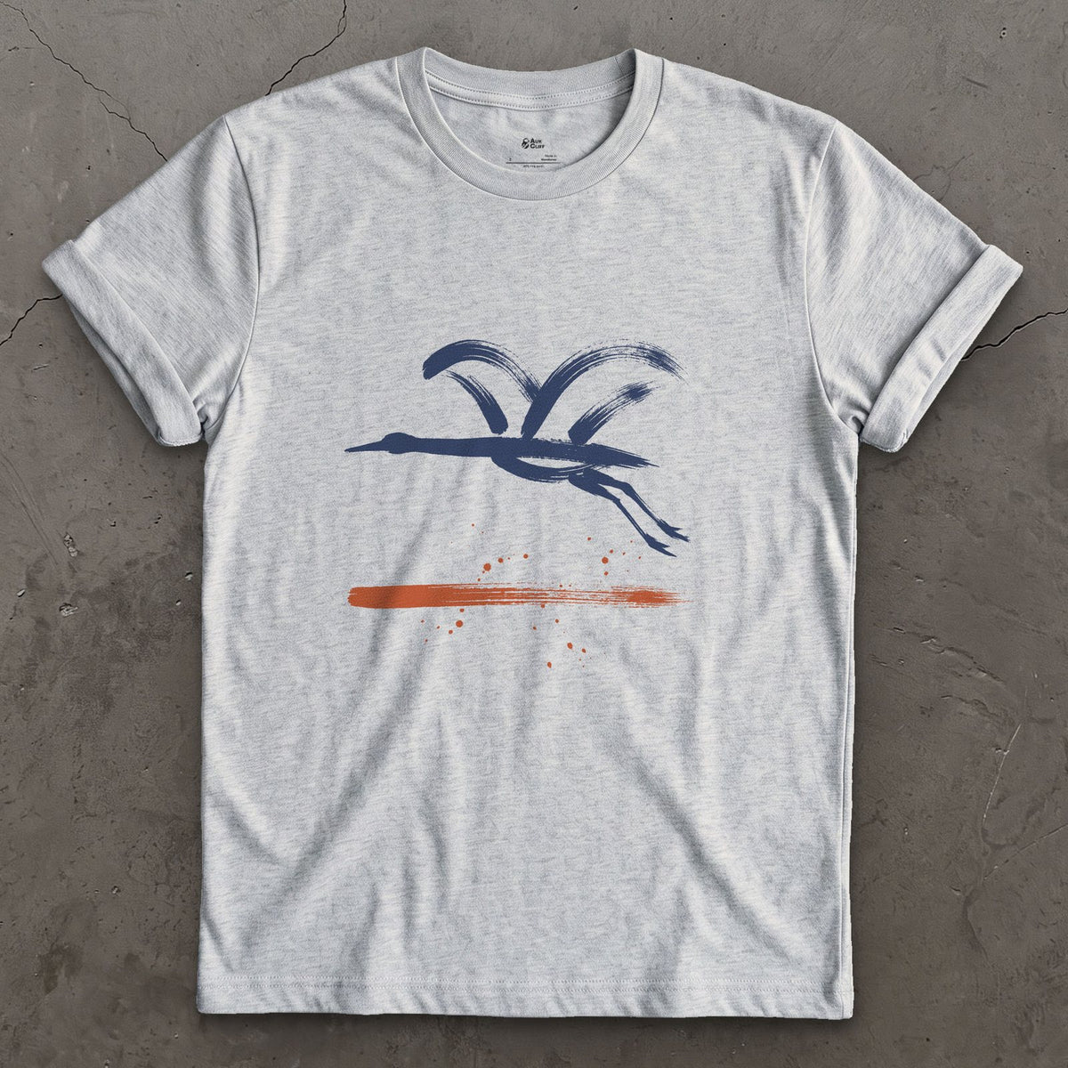 One Line, Neck to Feet design on a Sport Grey Gildan Softstyle t-shirt