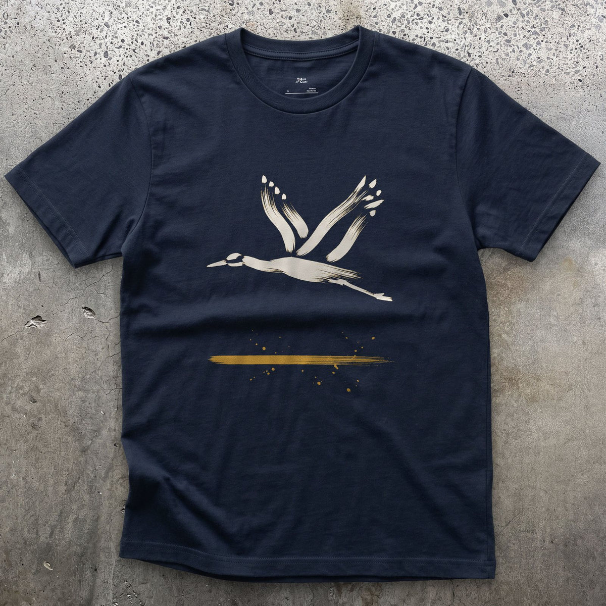One Line, Neck to Feet design on a Navy Gildan Softstyle t-shirt