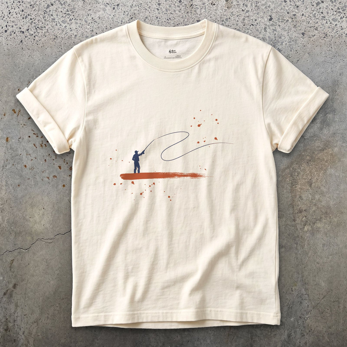One Loop of Line design on a Natural Gildan Softstyle t-shirt