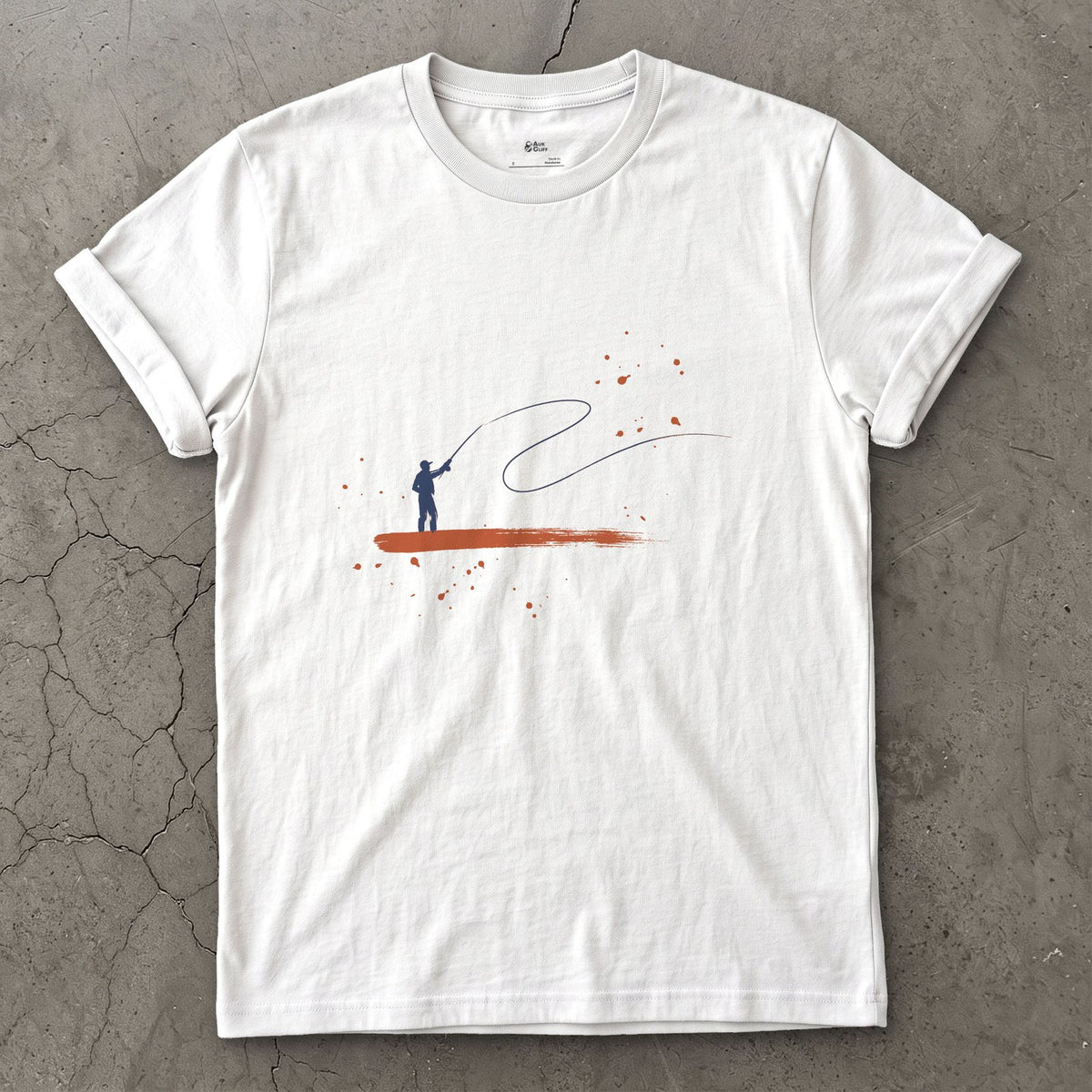 One Loop of Line design on a White Gildan Softstyle t-shirt