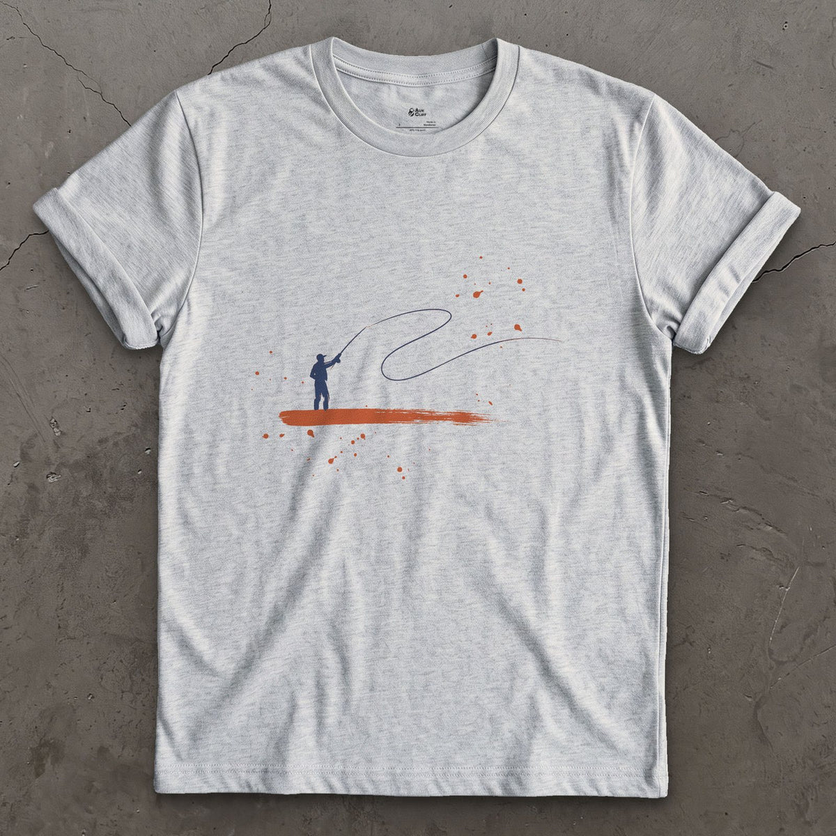 One Loop of Line design on a Sport Grey Gildan Softstyle t-shirt
