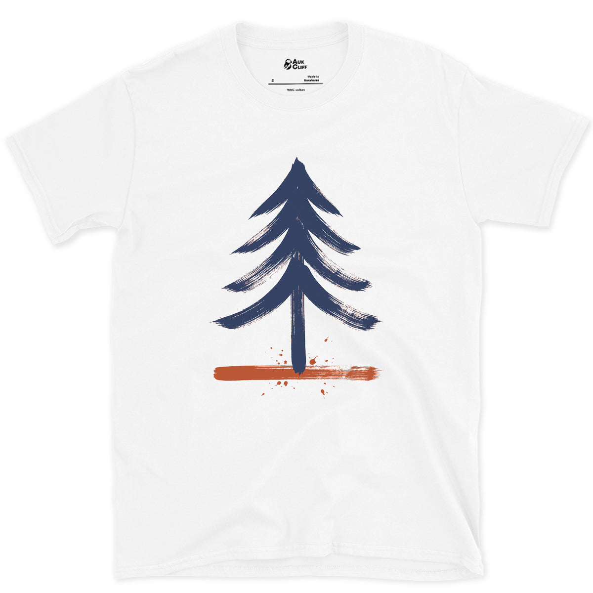 One Pine, Up Close design on a White Gildan Softstyle t-shirt
