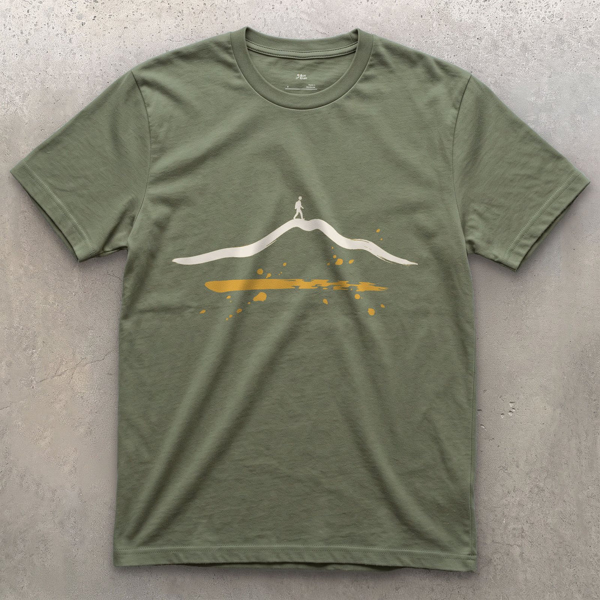 One Ridge, One Walker design on a Military Green Gildan Softstyle t-shirt