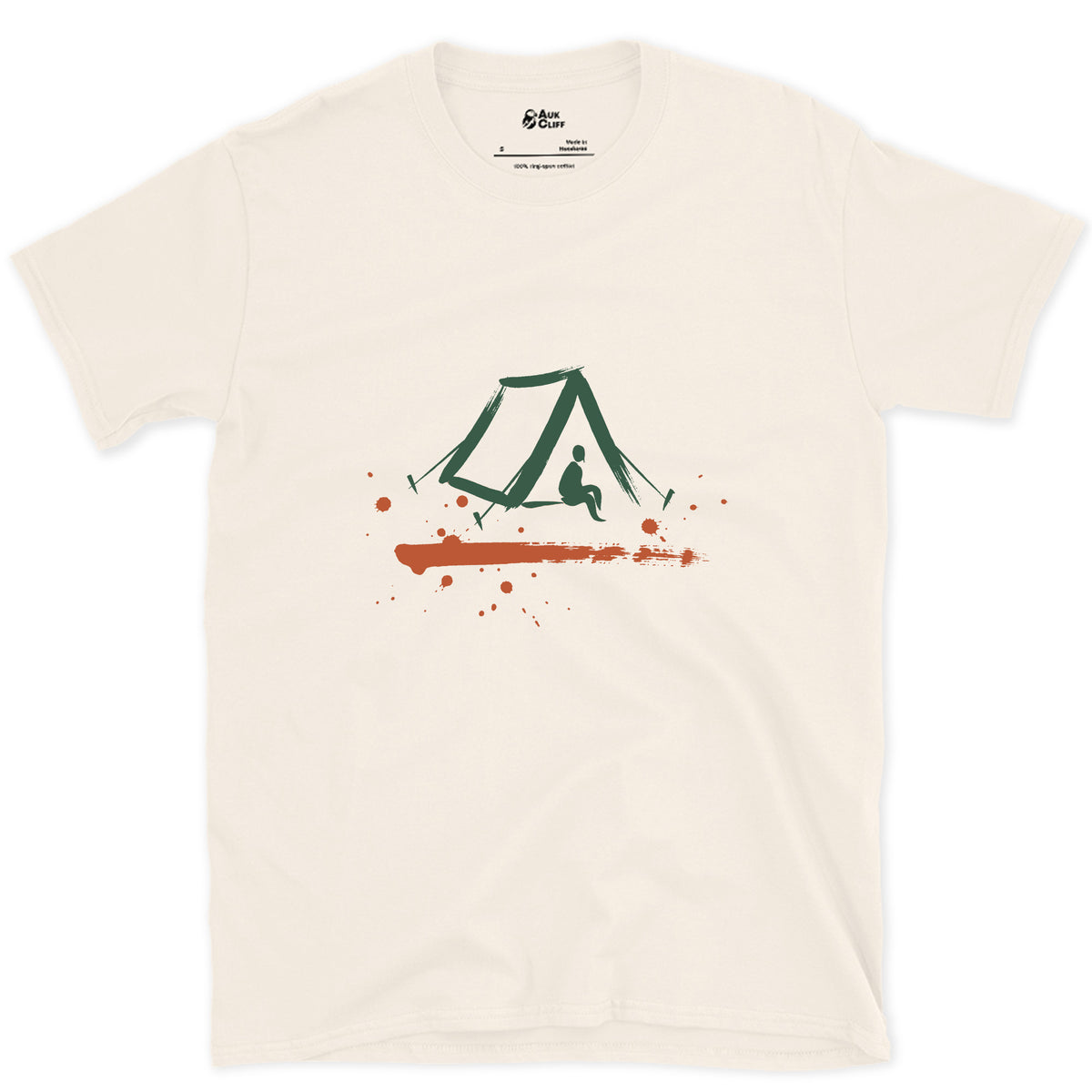 One Tent, One Night design on a Natural Gildan Softstyle t-shirt