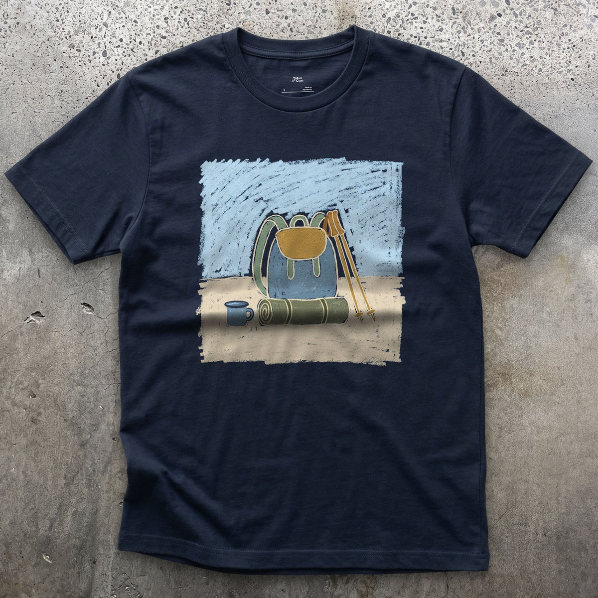 The Night Before a Long Trail Day design on a Navy Gildan Softstyle t-shirt