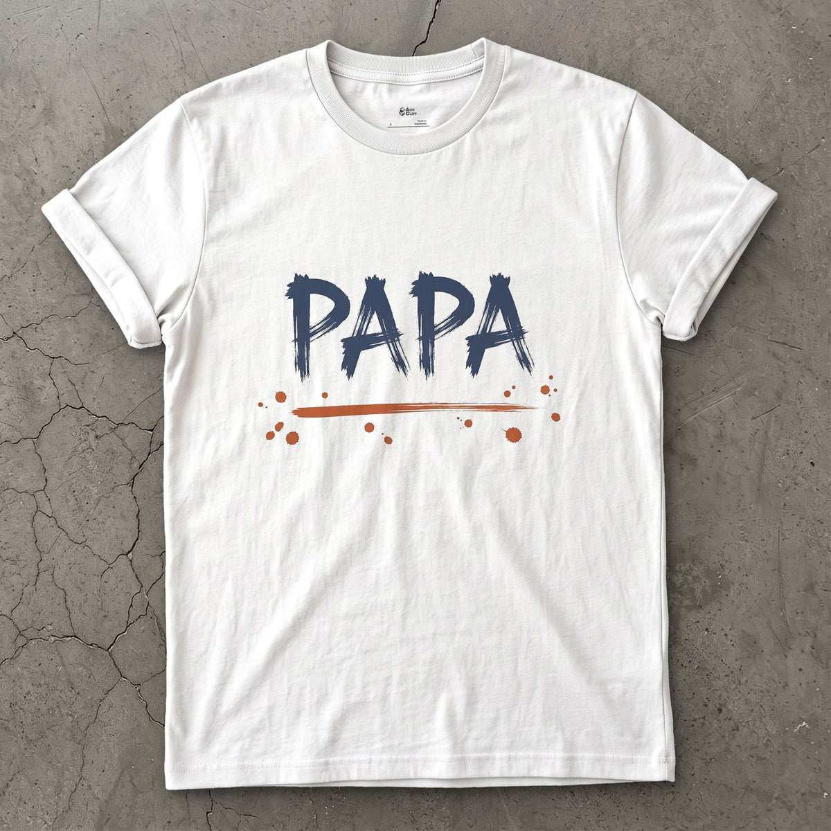 Papa design on a White Gildan Softstyle t-shirt