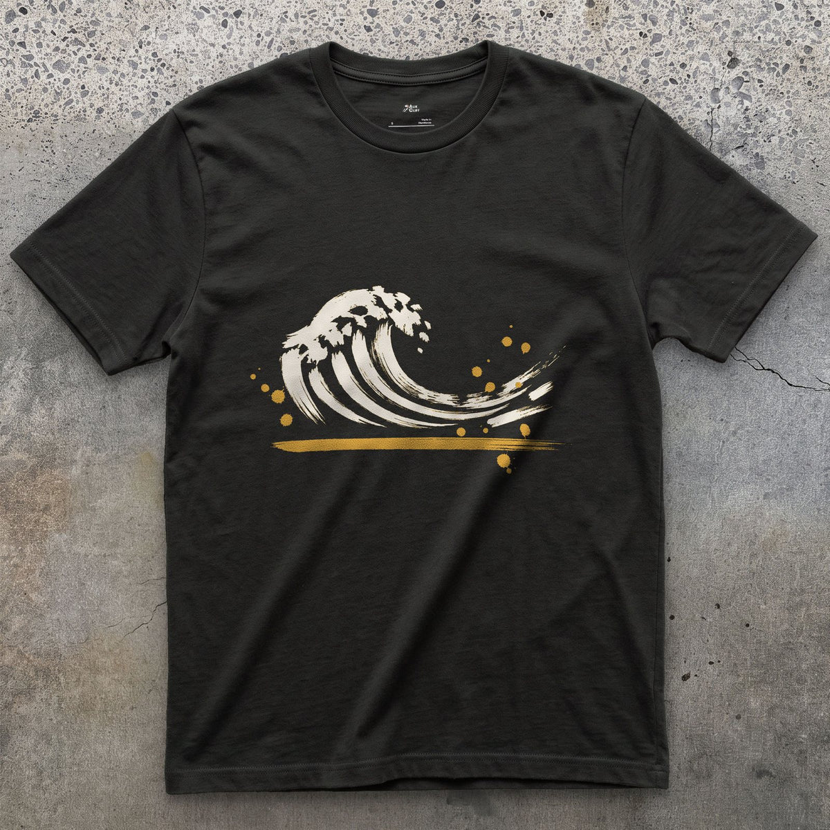 Peeling Right, One Long Line design on a Black Gildan Softstyle t-shirt
