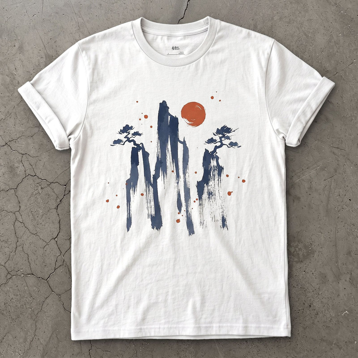 Pines on the Peaks design on a White Gildan Softstyle t-shirt