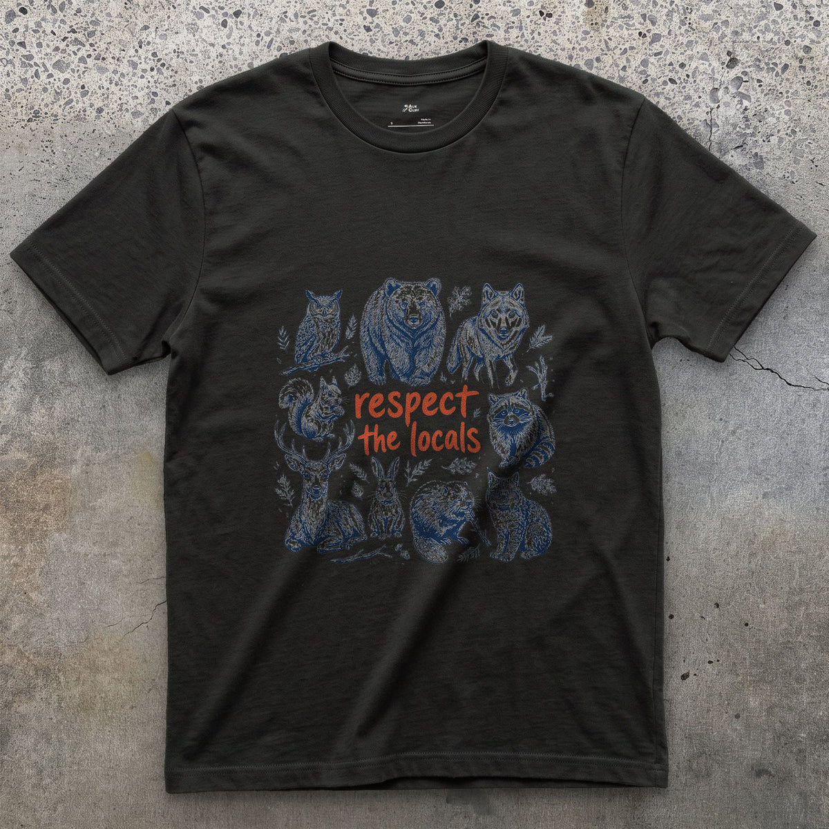 Respect the Wild Ones, Six Field Portraits design on a Black Gildan Softstyle t-shirt