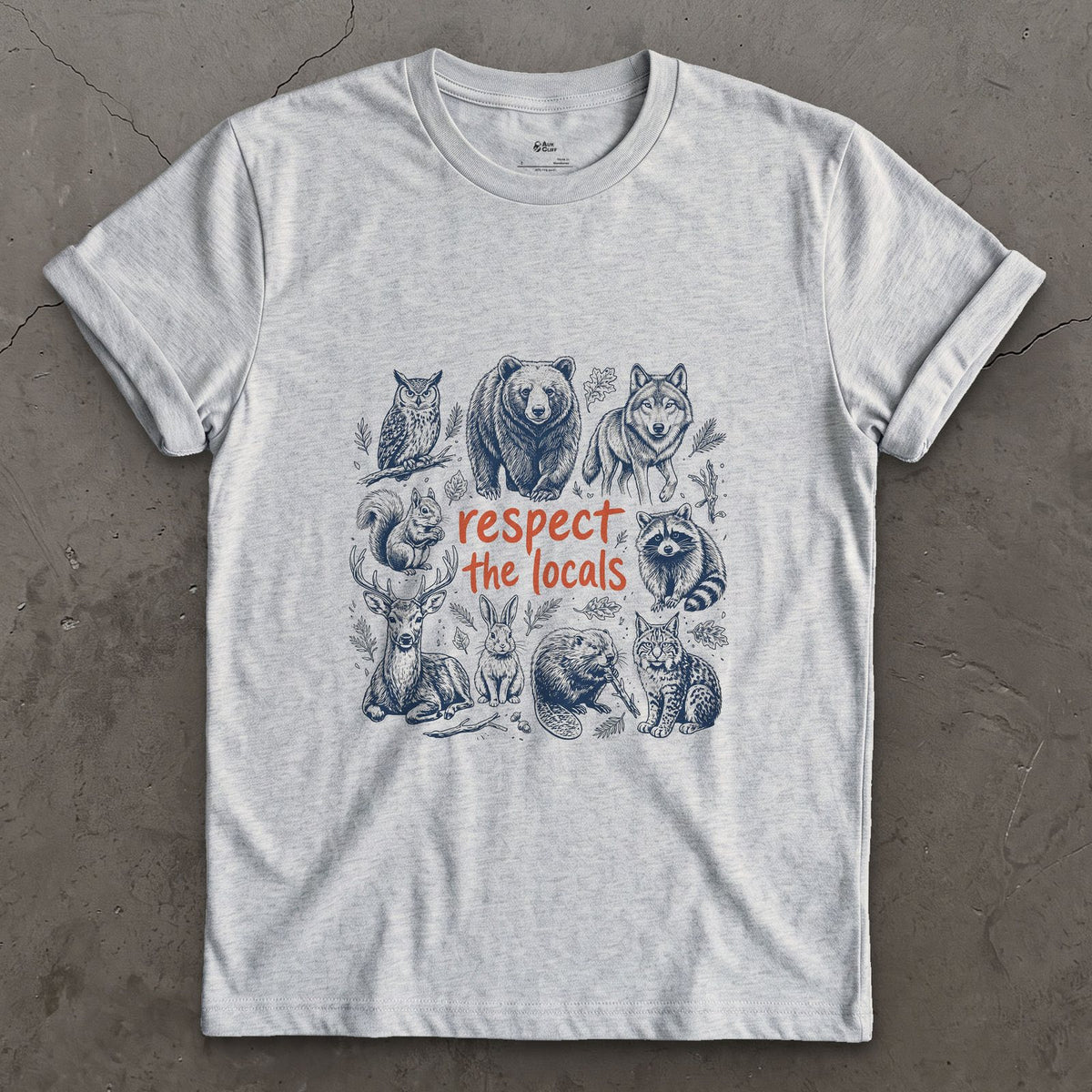 Respect the Wild Ones, Six Field Portraits design on a Sport Grey Gildan Softstyle t-shirt