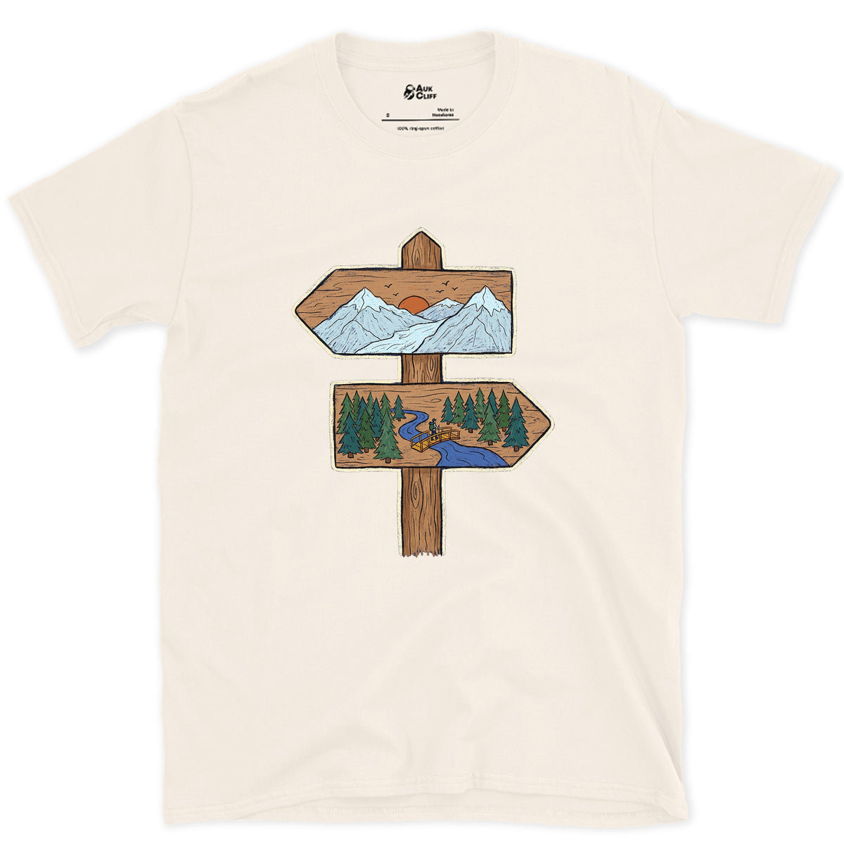 Ridge One Way, Valley the Other design on a Natural Gildan Softstyle t-shirt