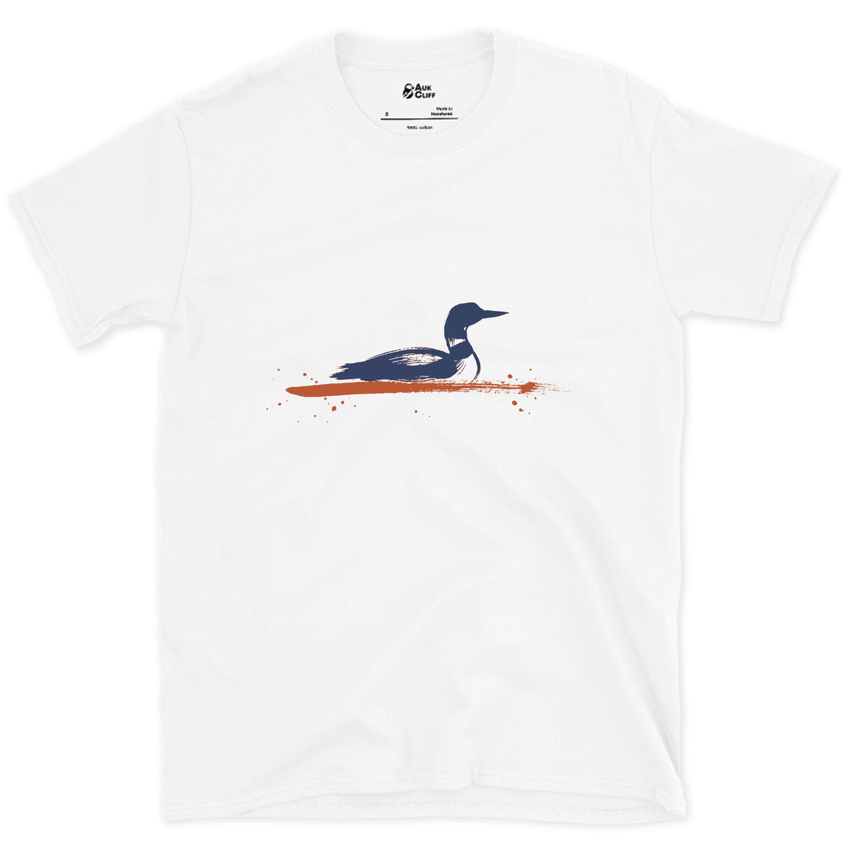 Riding Low, Head Up design on a White Gildan Softstyle t-shirt