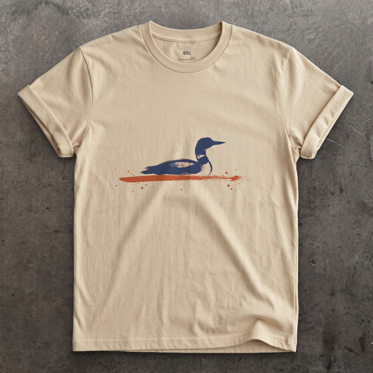 Riding Low, Head Up design on a Sand Gildan Softstyle t-shirt